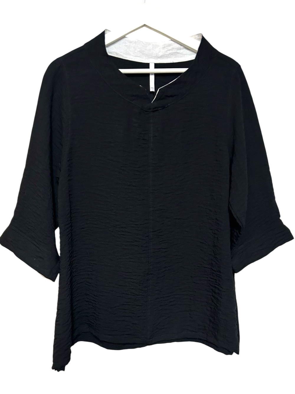 Kiyo XS linen oversized blouse Lagenlook 3/4 sleeves contemporary